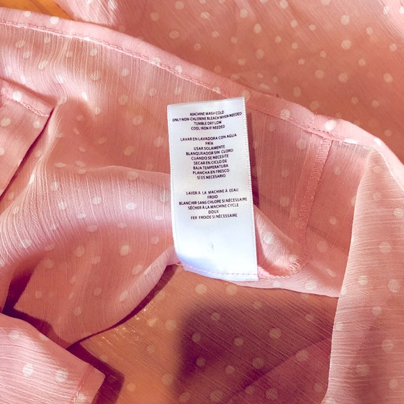Kut from the Kloth Women’s Pink & White Spots Button Up Long Sleeve Blouse M - Picture 6 of 11